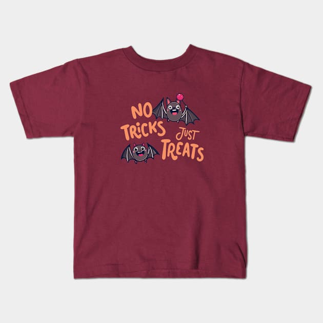 No Tricks Just Treats Kids T-Shirt by TrendyWisp